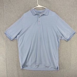 Tommy Bahama Polo Shirt Mens Size L Marlin Logo Modal Light Blue Golf Casual